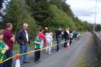Waiting at the finish line